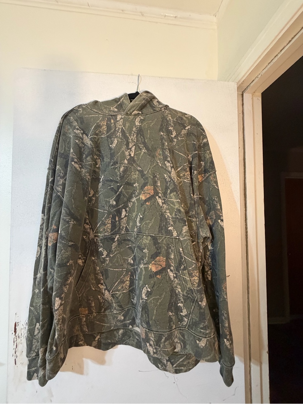 No Boundaries Men's Green Camo Windbreaker Hoodie